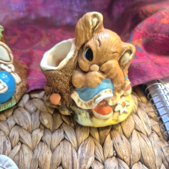 2 Woodlander And 3 Tinkerware Vintage Bunny Figurines - Picture 5 of 10